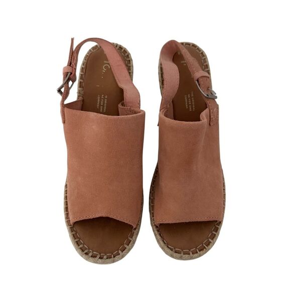 Toms Women's Blush Pink Suede Espadrille Wedge Sandal - Picture 11 of 11